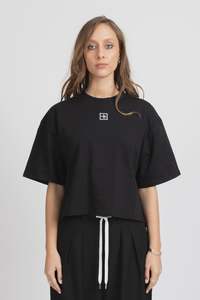 Womens T Shirts: Yesterday Tee Cube - Black