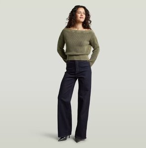 G Star: Off Shoulder Washed Knit