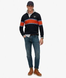 Mens: Vintage Athletic Stripe Rugby - Navy Chest Band Stripe