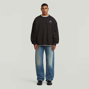 Mens Jeans: Deeggie Relaxed Straight Jean - Antique Faded Patina Blue