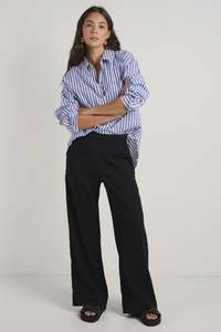Womens Pants: Best Life Black Soft Crepe Wide Leg Pant - Black