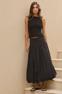 Womens Skirts: Intensity Black Bubble Midi Skirt