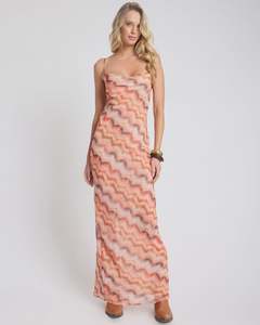 Women S Dresses 1: Jagger Sheer Slip Maxi Dress - Sunset Chevron