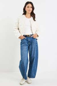 Womens Jackets: Premium Putty Down Filled Quilted Puffer Jacket