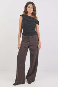 Fierce Chocolate Low Rise Stretch Wide Pants
