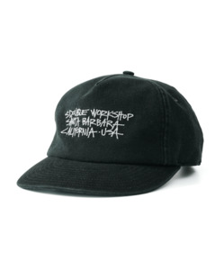 Address Text Relaxed Golfer Cap - Black