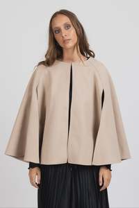 Womens Jackets: Coco Cape - Tan