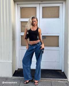 Womens Jeans: Hill Low Relaxed Jean - Haze Mid Retro Contrast