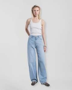 Donna High Relaxed Jeans - Stream Light Used