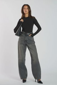 Womens Jeans: Donna High Relaxed Jean - Mid Grey Used