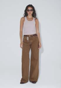 Womens Jeans: Rhue Low Wide Jean - Washed Teak
