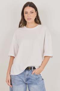 Womens T Shirts: Boyfriend White Oversized Tee