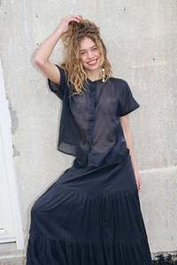 Womens Tops: MyaLL shirt in Washed Black