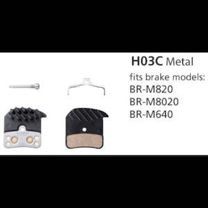 Brake Pads: Shimano H03C 4-Piston Metal Brake Pads w/Fin