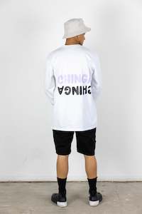 Mens Longsleeves: BROOK LONGSLEEVE TEE PURPLE/WHITE