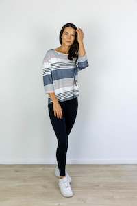 Womens Longsleeves: CEO STRIPED RELAXED TEE