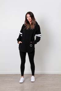 Womens Hoodies: VARSITY HOODY BLACK (PRE -ORDER)