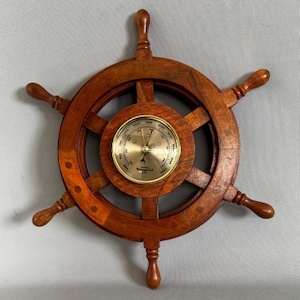 Products: 35cm Teak Ships Wheel Barometer