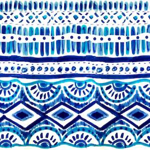 Bare and Boho Newborn Cover - BLUE IKAT