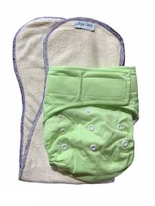 Velcro OSFM Pocket Nappy - VB23 with Double Hourglass Insert COMBO
