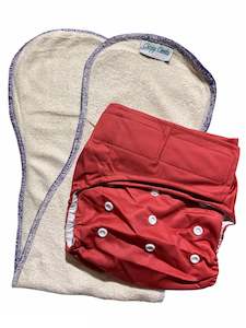 Velcro OSFM Pocket Nappy - VB36 with Double Hourglass Insert COMBO