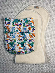 Velcro OSFM Pocket Nappy - VH272A with Double Hourglass Insert COMBO