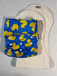 Velcro Osfm Nappies: Velcro OSFM Pocket Nappy - VH280A with Double Hourglass Insert COMBO