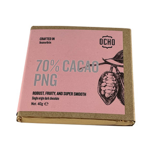 Products: 70% Cacao chocolate bar 40gm