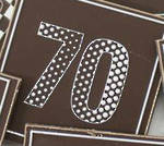 Birthday chocolates - designed and handmade in by Chocolates Are Us: 70th design chocolates - singles