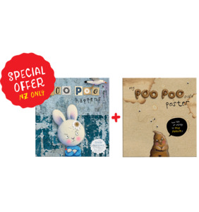 Products: Poo Poo Happens hardcover book AND Poo Poo Scale Poster Pack speical bundle - Trace Moroney