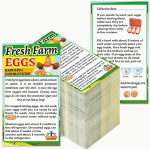 General: 50pk Egg handling instructions for selling eggs