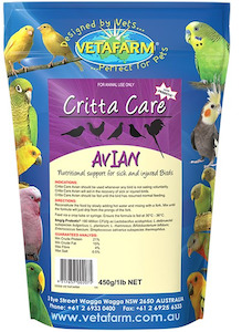 First Aid Health: Vetafarm Critta Care Avian 450gm