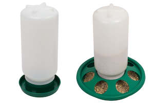 Chick Feeders Drinkers: Jar Feeder and Jar Drinker  Chicks 1kg 7 hole Combo