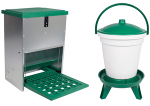 Drinkers Feeders: Feed-o-Matic 12kg Feeder + Bucket Drinker 18L with Legs Combo