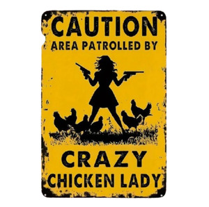 Accessories: "Caution Crazy Chicken Lady" Wooden Coop Sign