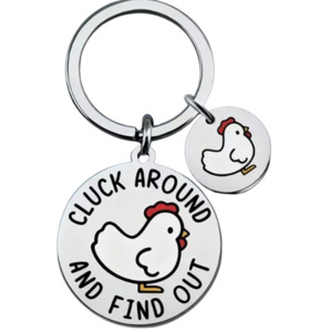 Whats New: Cluck Around and Find Out – Key Ring