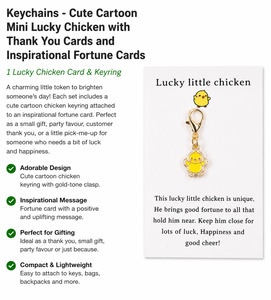 Accessories: Lucky Little Chicken Keyring with Inspirational Card