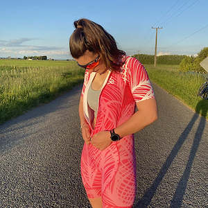 triathlon: Womens pink monarch trisuit