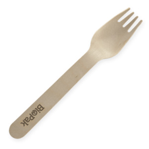 Biopak 16cm Coated Wood Fork 1000s