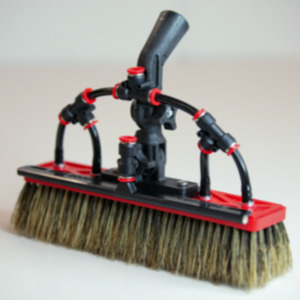 Tucker 29cm Boar Brush W/ Rinse Bar, 4 Jets & Swivel Gooseneck