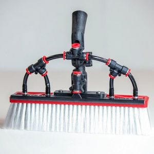 Tucker 29cm Hybrid Nylon & Boar Brush W/ Rinse Bar, 4 Jets & Swivel Gooseneck