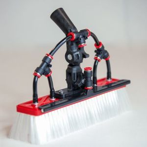 Poles, Hoses, Brushes Etc: Tucker 29cm Nylon Brush W/ Rinse Bar, 4 Jets & Swivel Gooseneck