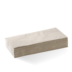 Consumables: Biopak 1/8 Fold Quilted 2ply Dinner Napkins Natural 1000s