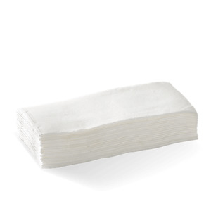 Biopak 1/8 Fold Quilted 2ply Dinner Napkins White 1000s