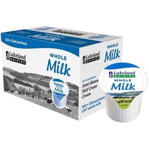 Accommodation & Cafeteria Amenities: Lakeland Uht Milk Portions 12ml 120s