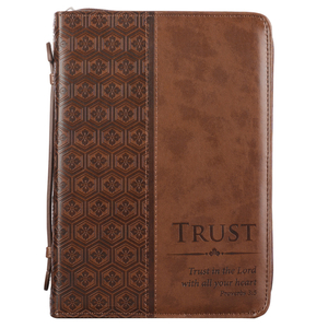Trust In The Lord Brown Faux Leather Classic Bible Cover - Proverbs: 3: 5. Chris&hellip;