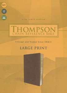 KJV Thompson Chain-Reference Bible Large Print Brown Leathersoft, Brown, Red Let&hellip;