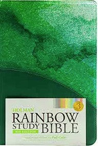 Study: NIV Holman Rainbow Study Bible Green Leathertouch