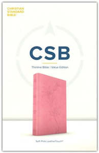 Bibles: CSB Thinline Bible Value Edition soft pink leathertouch 9 point font