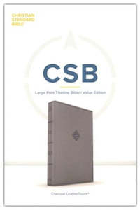 CSB Large Print Thinline Bible Value Edition charcoal leathertouch 11 point font